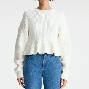 A.L.C White Eliza Sweater Peplum | Size XS | NWOT